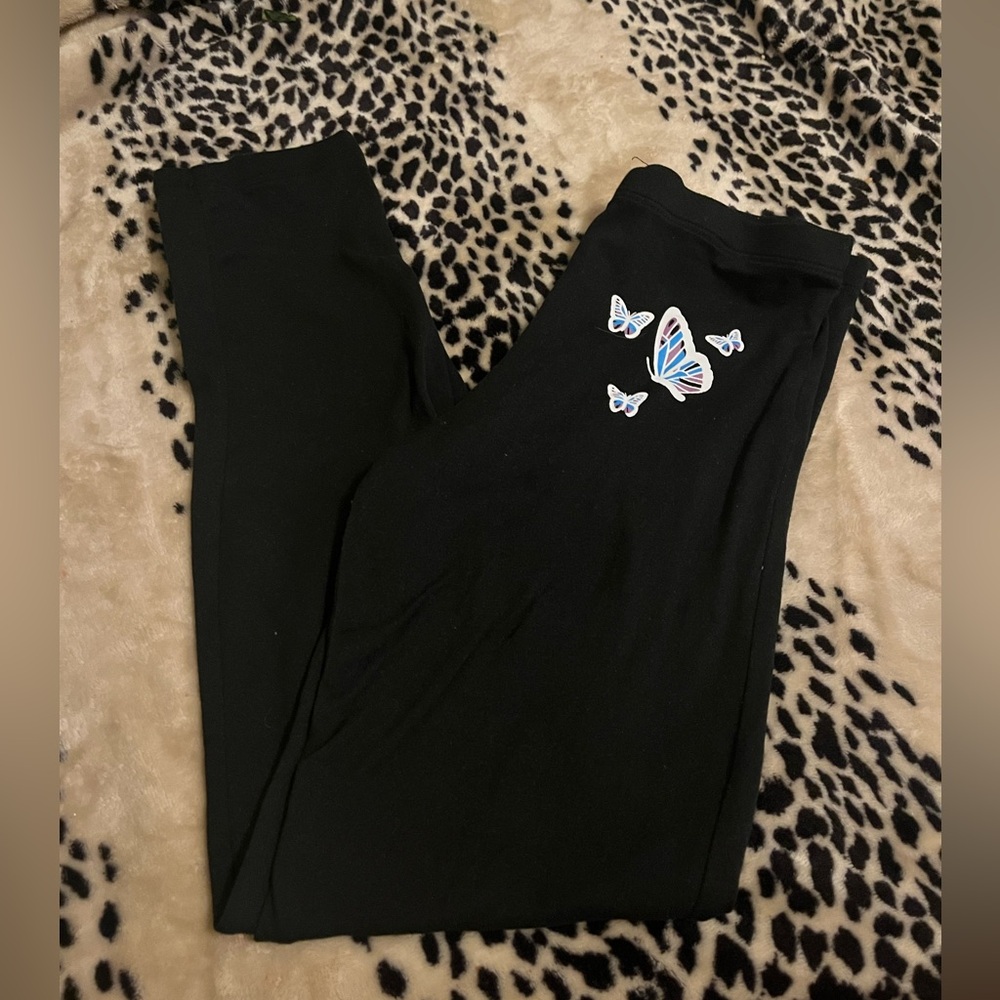Kids Black Butterfly Leggings